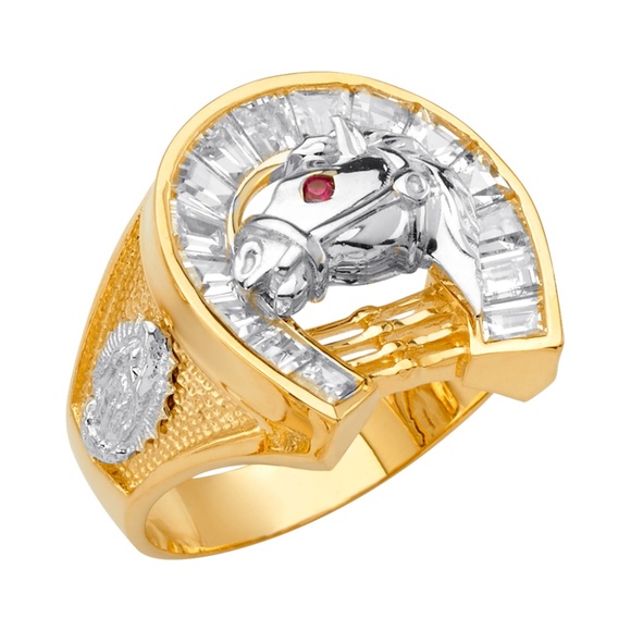 14K Two Tone GoldCZ Men's Ring
